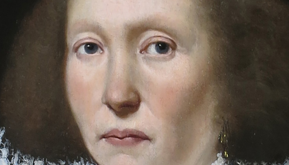 Detail after treatment - 17 century woman portrait